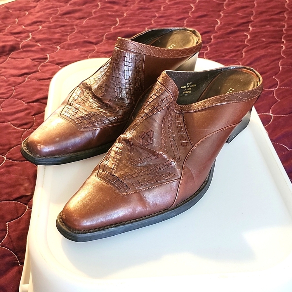 Leather Western Mules